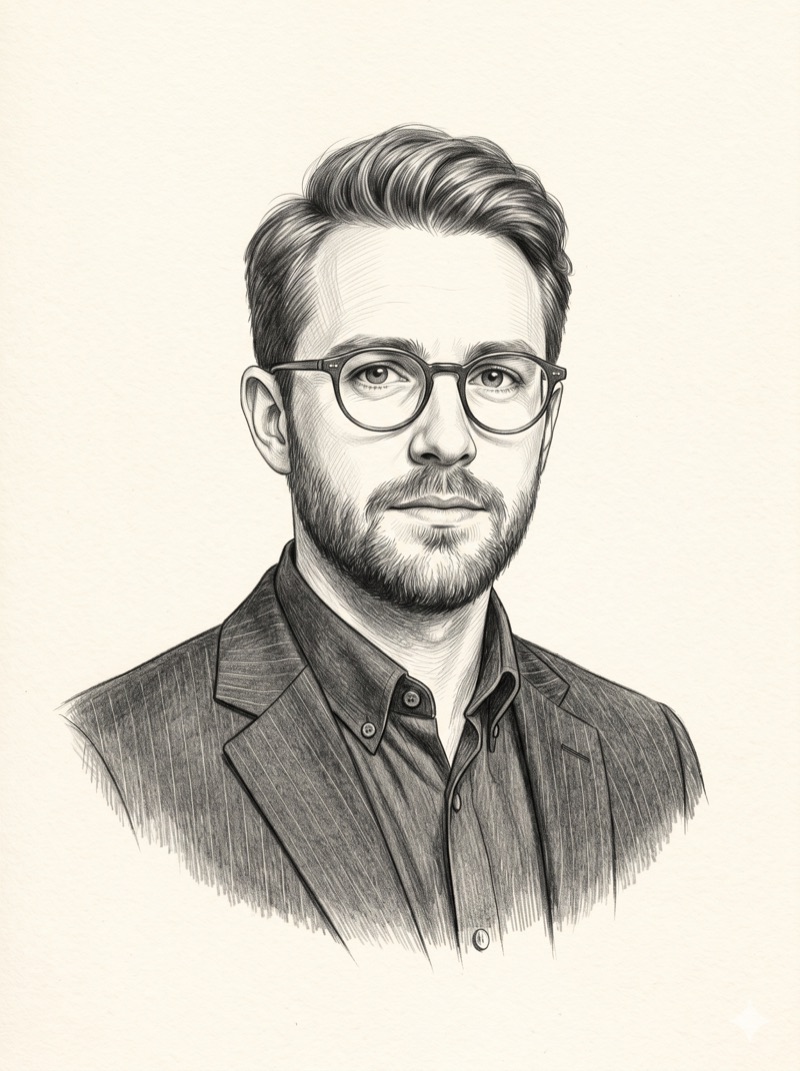 Financial analyst, illustrated portrait