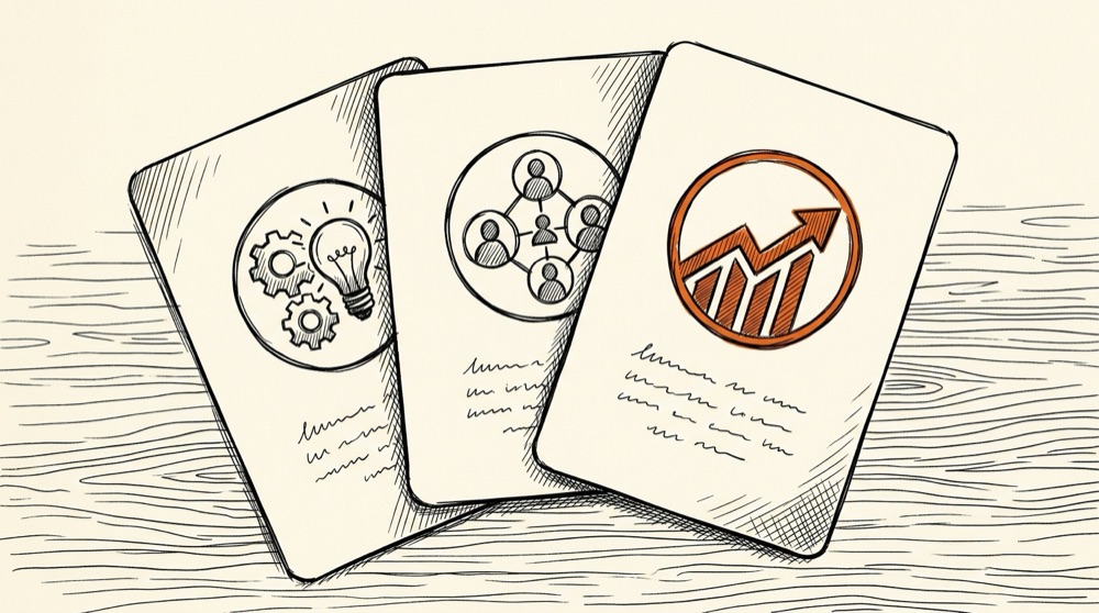 Editorial sketch illustrating custom skills