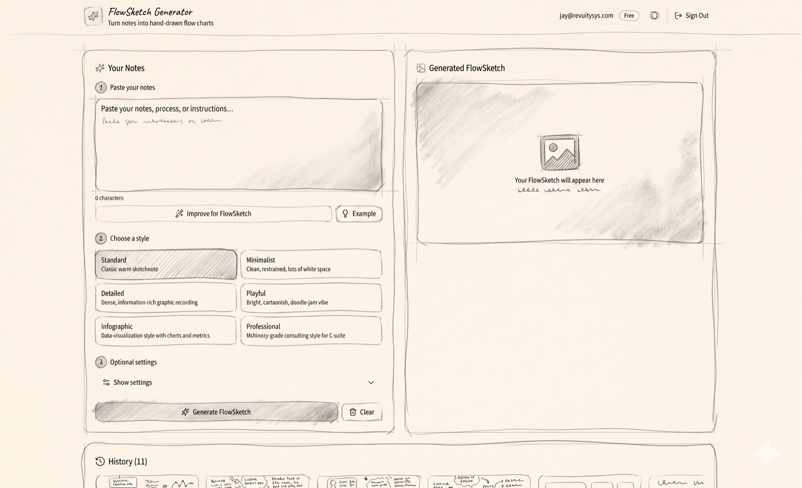 FlowSketch product sketch