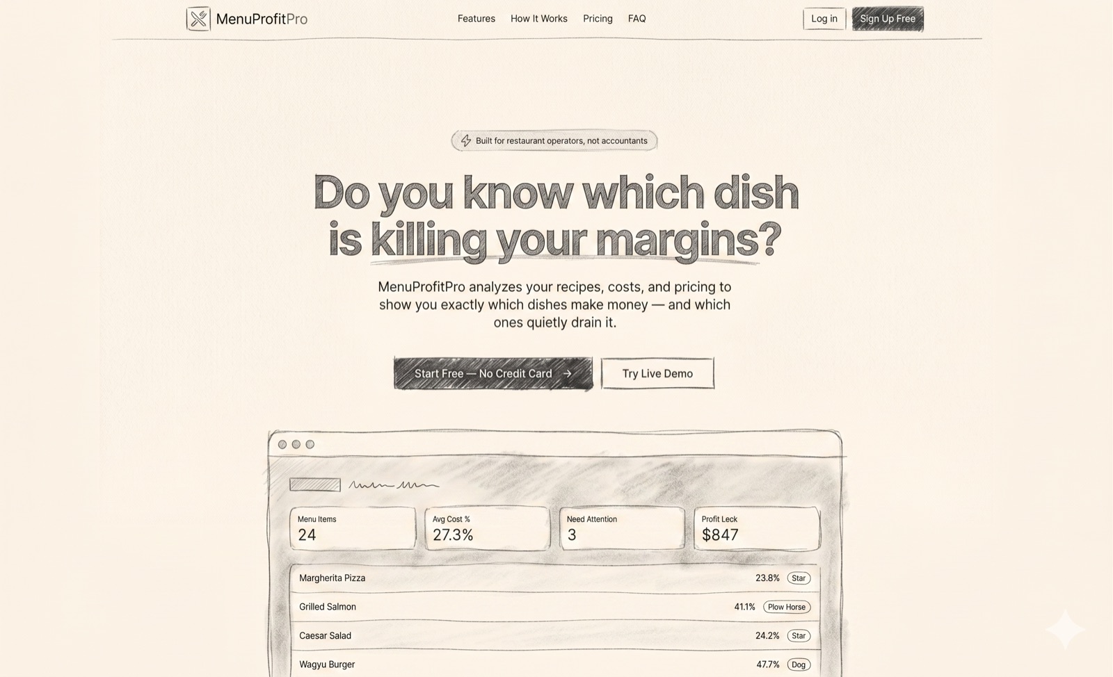 MenuIQ product sketch